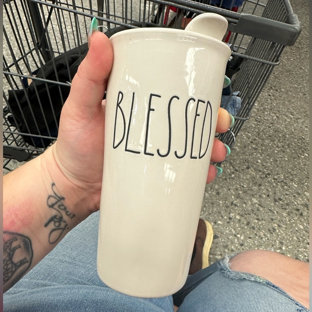 Rae Dunn Glass Blessed Travel Mug